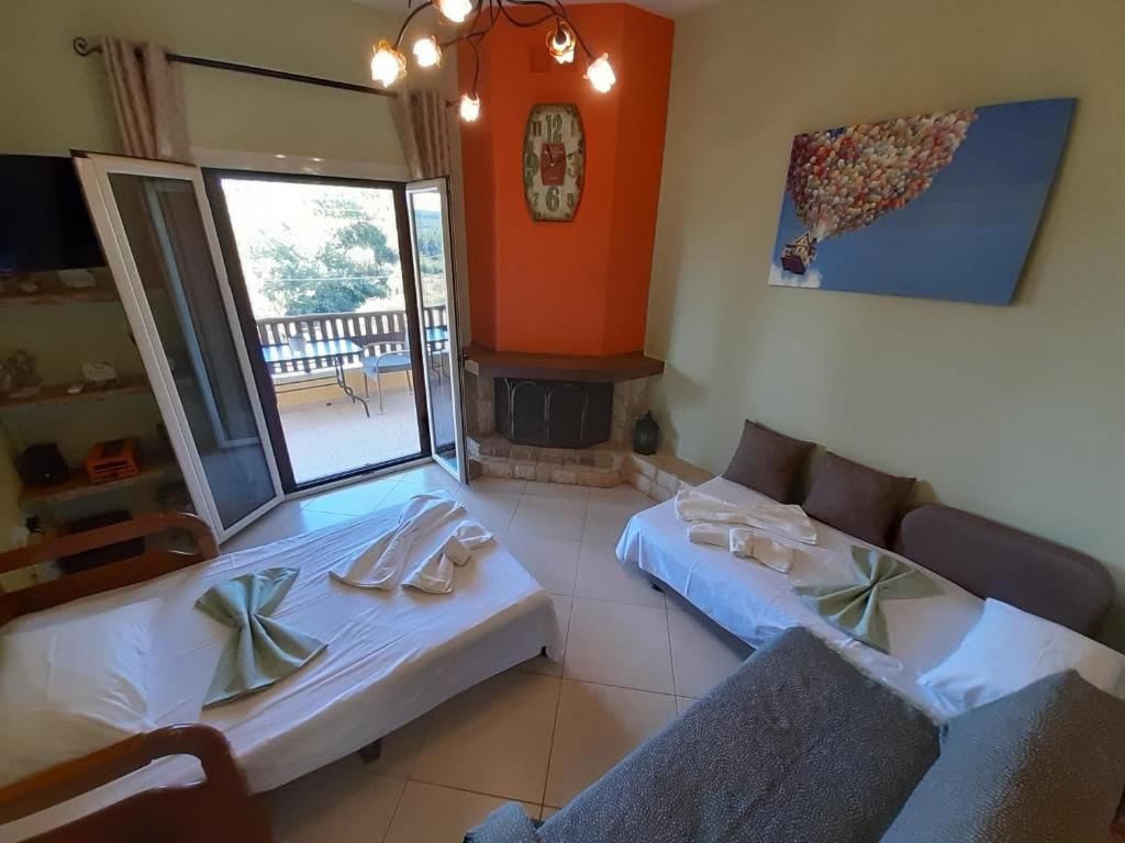 Living room with extra beds for families